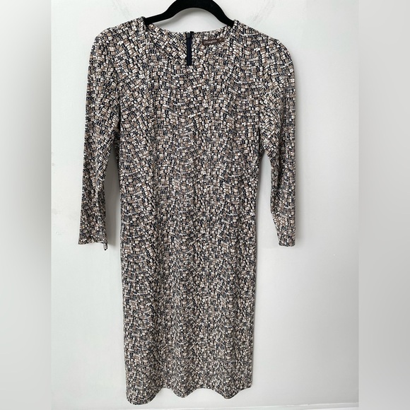 J. McLaughlin Sophia Shift Dress Charcoal Geometric Snake Print XS Catalina 18 - Picture 2 of 7